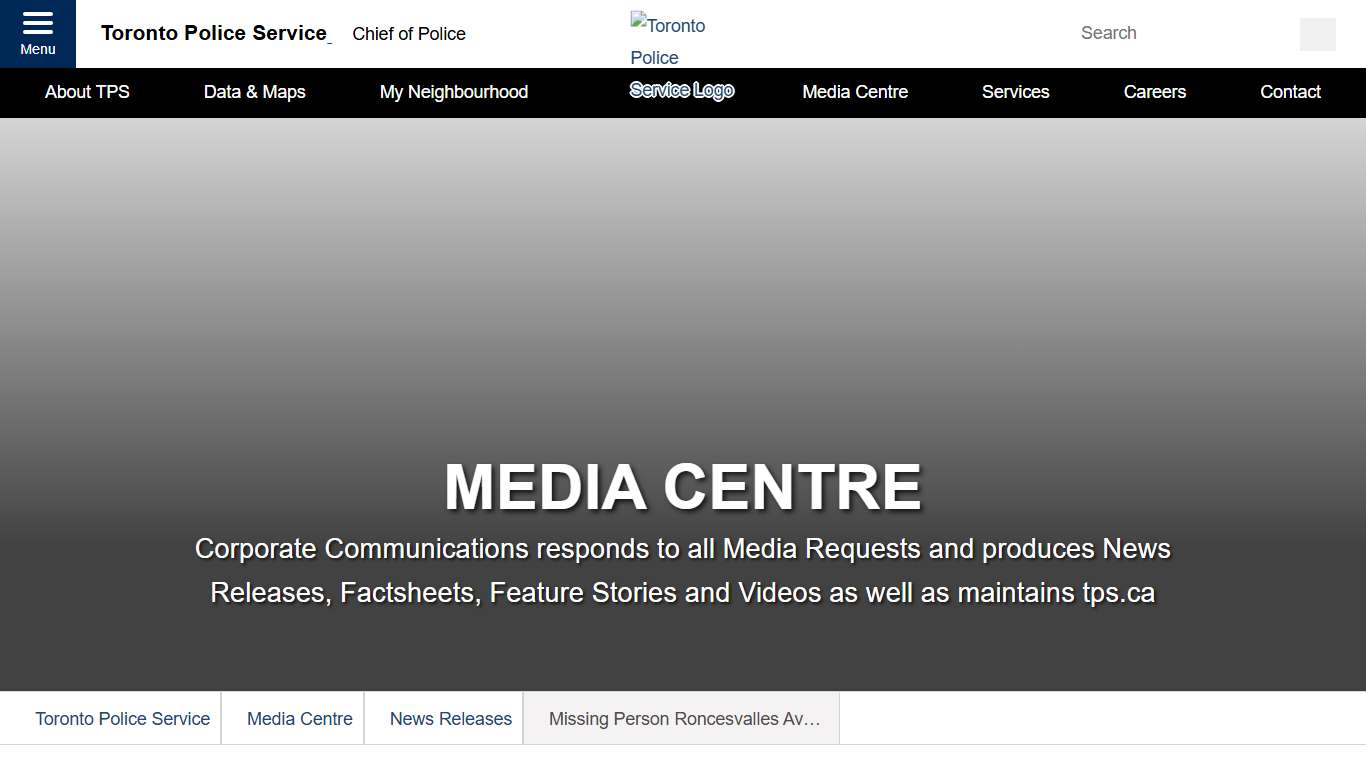 Missing Person, Roncesvalles Avenue and Garden Avenue area