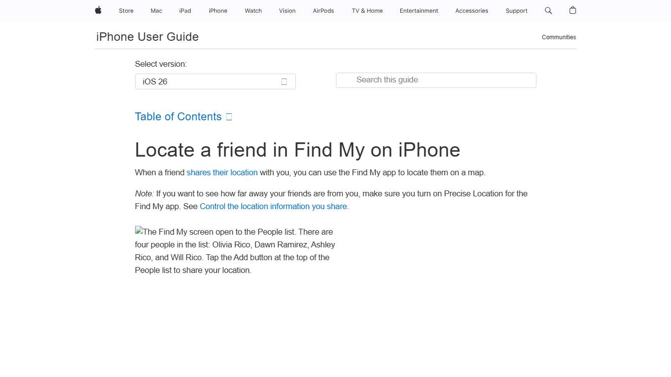 Locate a friend in Find My on iPhone - Apple Support (CA)